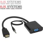 Mini Compact Video HDMI to VGA 1080p Converter Adapter with 3.5mm Audio (Mini HDMI to VGA Converter)