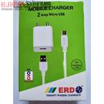 ERD TC-50 5V 2Amp V8 Super Fast Charger with 1 Meter USB Cable for All Android and Smart Phones(White)